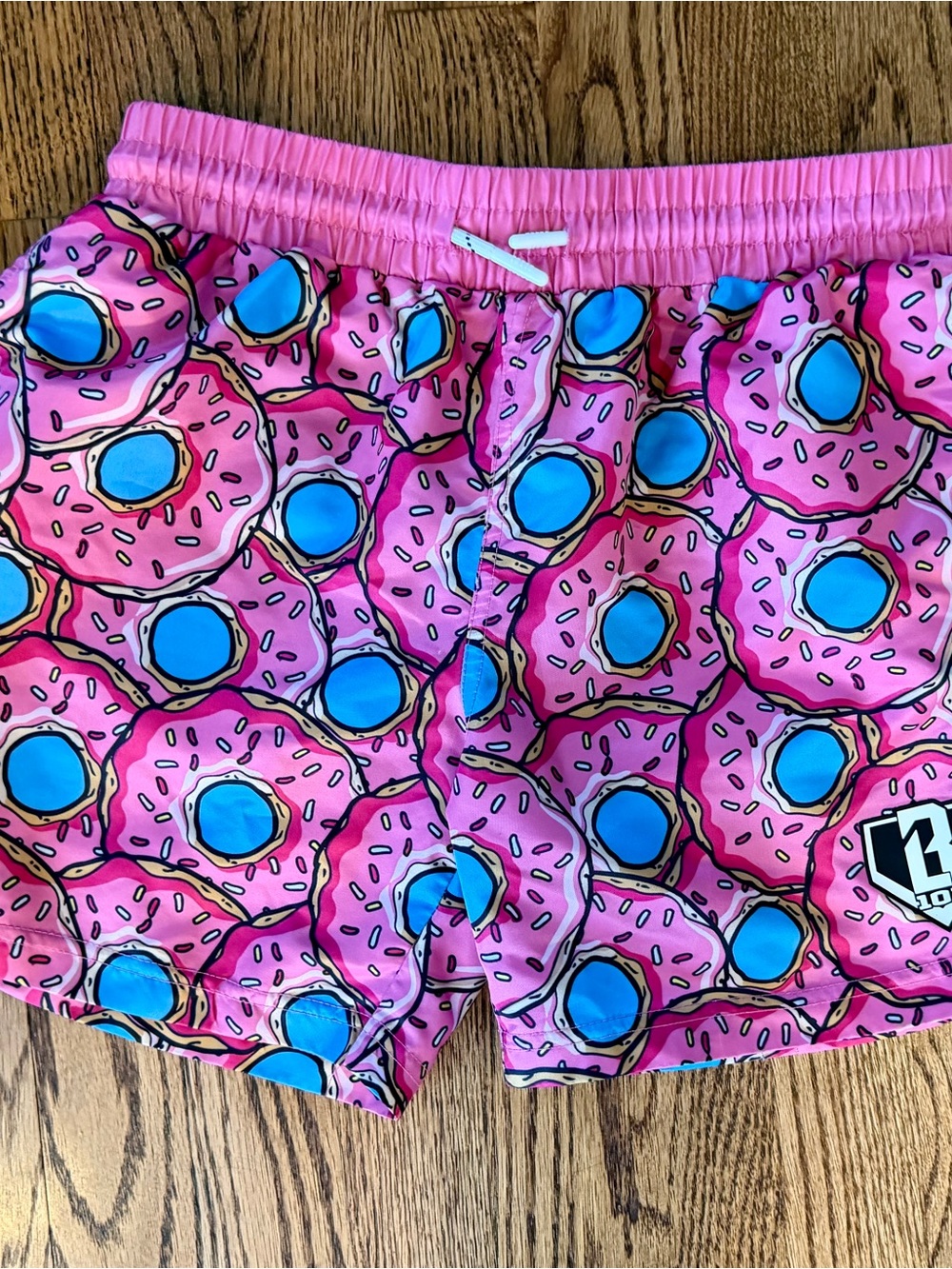 Baseball Lifestyle Donut-Print Swim Trunks